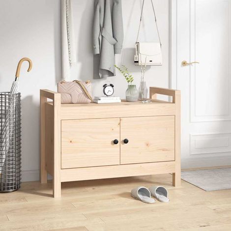 vidaXL Hall Bench 80x40x60 cm Solid Wood Pine (1/5)
