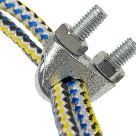 Colliers de serrage réutilisables pour câbles métalliques, colliers de serrage en acier galvanisé, colliers d'étrier, sans outil, réglables, remplacement pour le sertissage, robustes et durables. (1/5)