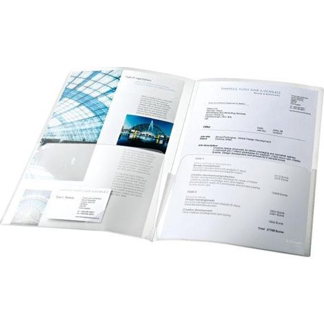 ESSELTE Paq.5 sobres-dossiers doble PP canguro A4 cristal