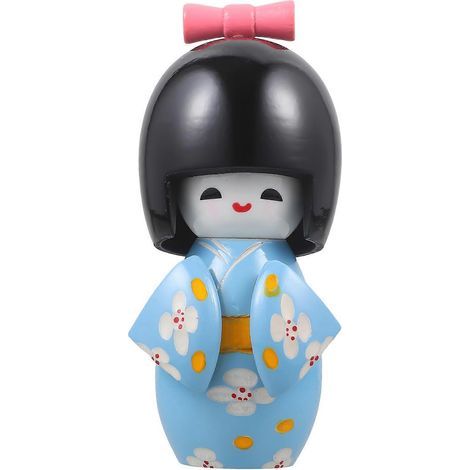 Décoration de poupée kimono japonaise en bois, figurine de poupée kimono de dessin animé, ornement de bureau-11.00X5.00X5.00CM-Blue (1/3)