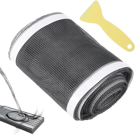Filtre à cheveux pour douche - 100 mm x 10 m - Filtre de vidange jetable - Récupérateur de cheveux - Filtre de vidange jetable pour douche - Filtre à cheveux en maille avec spatule en plastique pour b (1/5)
