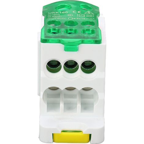 Bornier rail Din 690V 160A – Couvercle transparent PA66 – Boîte de jonction électrique pour armoires de distribution – Résistant à la chaleur et à la corrosion (1/5)