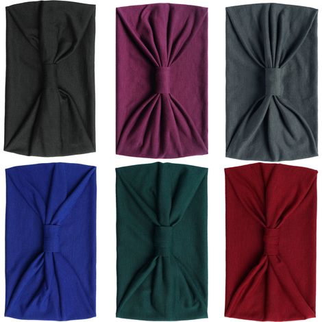 Conjunto de 6 diademas de algodón elástico antideslizante, estilo bohemio con nudo extraíble, ideales para yoga, correr y practicar deportes. (1/5)