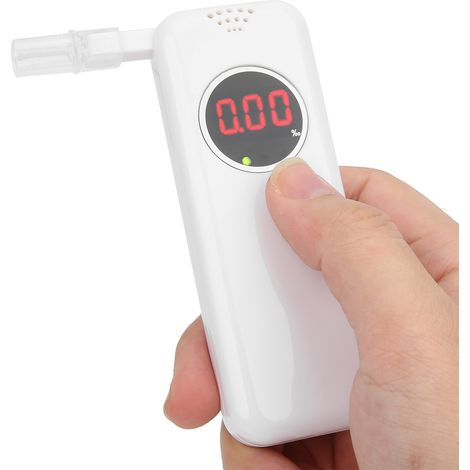 Testeur d'alcool numérique LCD avec embout buccal, analyseur anti-alcoolémie, outil de dépistage pour sécurité routière, blanc (1/5)