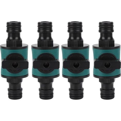 Raccord tuyau d'arrosage,4pcs Connecteur de réparation de tuyau,Connecteur de Raccord Tuyau D'arrosage,connecteur rapide de tuyau,vanne d'arrêt de tuyau d'arrosage, Pour les systèmes d'irrigation (1/5)