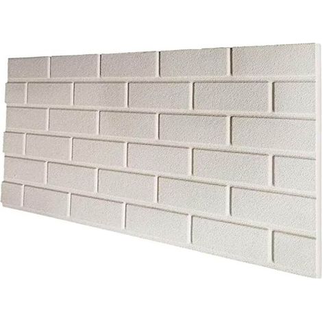 RETAIL BOX da 10 pannelli (5 MQ) - Pannello finto mattone BIANCO In EPS Resinato Misura 100x50 Cm Spessore 2 Cm (1/5)