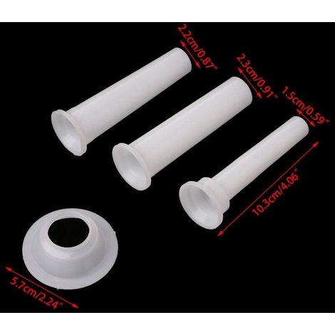 Insaccatrice universale in plastica – Set di 3 tubi compatibili con tritacarne, robusti e facili da pulire