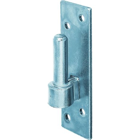 Alberts 306809 Cardine su piastra, forma bavarese con gancio DI o DII, zincato blu, entrata Ø14 mm, Piastra 130 x 40 mm