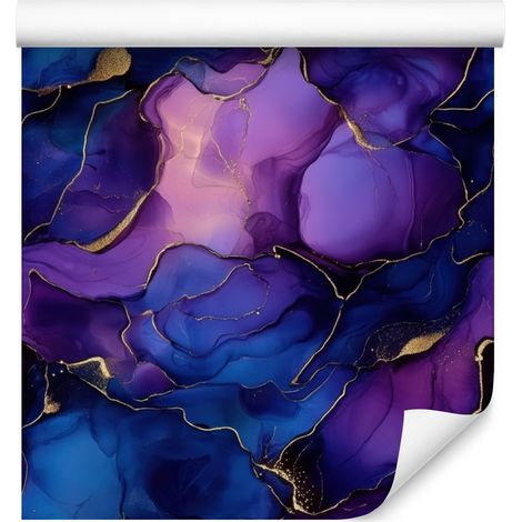 Papier peint bleu marine, violet et bleu pour salon et chambre 50x1000 cm (1/5)