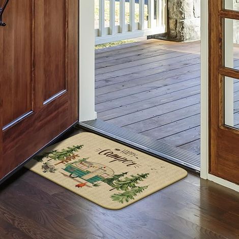 Paillasson de Camping Tapis de Porte pour Caravane, Antidérapant et Lavable Tapis d'entrée, Absorbant Tapis de Porte pour Intérieur, Extérieur, Couloir, Entrée, 43 × 75 cm (1/2)
