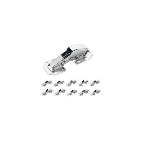 Charnières à fermeture amortie pour portes de placards de cuisine (8 vis incluses) - invisibles - lot de 10, 10 cm, argent- Crezuo (1/4)