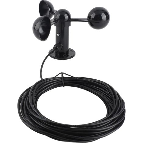 Anémomètre à 3 coupelles capteur de vent câble étanche 8m trou de montage 4cm anti-brouillage plein air 0-3.8V (1/5)