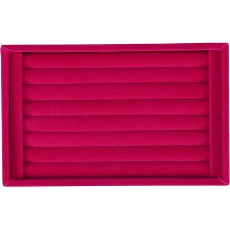 Présentoir à bagues en velours, coffret organiseur de bijoux fantaisie, porte-bijoux de comptoir, boîte de vitrine rose (1/3)