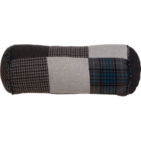 Interiors by Premier Blue patchwork Bolster Cushion, Long Bolster Pillow for Bed, Sofa, Comforting Rolled Pillow Cushion