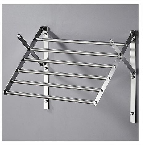 Stendibiancheria da parete, stendibiancheria, stendibiancheria da parete espandibile, acciaio inossidabile pieghevole salvaspazio può essere posizionato in soggiorno, bagno o balcone, 50 cm (1/5)
