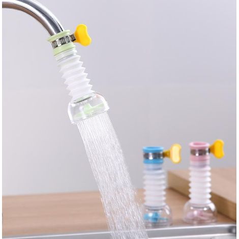 Kitchen Medical Stone Faucet Splashproof Shower Sprinkler 360° Rotating Telescopic Faucet Spout-Pink+Green+Blue, 6.54.6cm, 3pcs (1/5)