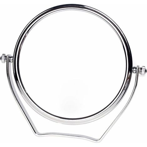 MINKUROW 3-fach Vergrößerungs-Schminkspiegel, 6 Zoll kompakter Stand-Kosmetikspiegel, Chrom, Ø 15,3 cm, 100% und 700% 360° drehbar, hochwertiger Tischspiegel, 7x