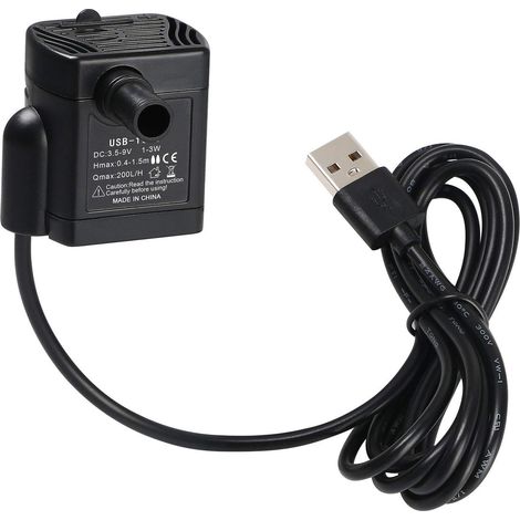 Mini pompe à eau submersible, humidificateur de pompe à eau USB 200 L/h 3 W (1/5)