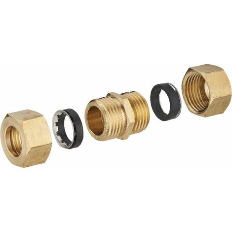 Messingverbindung mit Mischdichtung gleich für Kupferrohr NOYON & THIEBAULT - Ø 12 mm - 414G-12L1