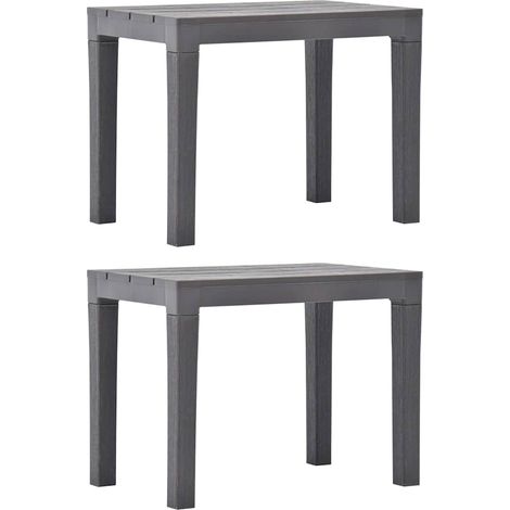 vidaXL Bancs de jardin lot de 2 Moka Plastique (1/5)