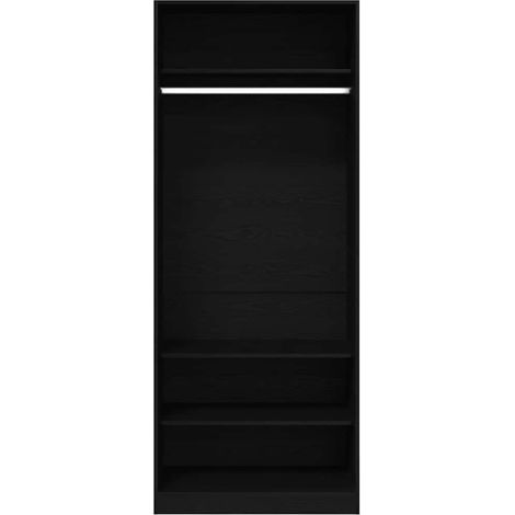 Meubles de Rangement,Armoire Chêne noir 80 x 50 x 200 cm Bois d'ingénierie CFW593501 (1/5)