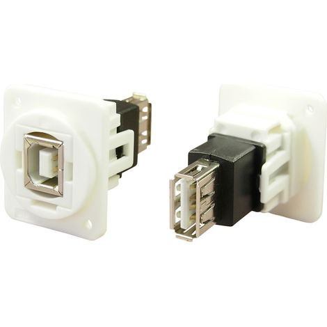 Adapter, Buchse, Einbau  USB-Buchse Typ B - USB-Buchse Typ A CP30207NXW Cliff Inhalt: 1 St.