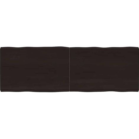 vidaXL Tablero mesa madera tratada borde vivo marrón 180x60x(2-6) cm (1/5)