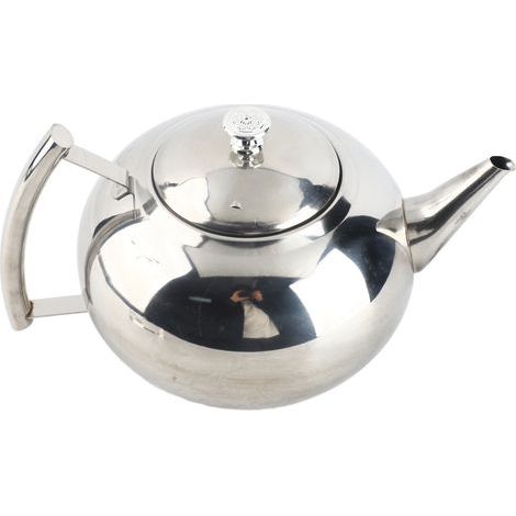 Cocoarm Théière en Acier Inoxydable 201, Cafetière de 2 L, Bouilloire à thé élégante à Poignée Courbée avec Filtre à Infuseur Amovible, Bec Verseur en Forme de V, Versement Rapide et (1/5)