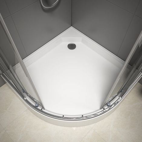Receveur de douche Chrystal Round Quart de cercle 90 x 90 cm – Acrylique sanitaire – Convient pour cabine de douche quart de cercle 90 x 90 cm avec un rayon de 55 cm