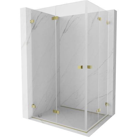 Mexen Lunar-F Duo klappbare Duschkabine 85 x 70 cm, transparent, gold - 836-085L-070P-50-00 (1/5)