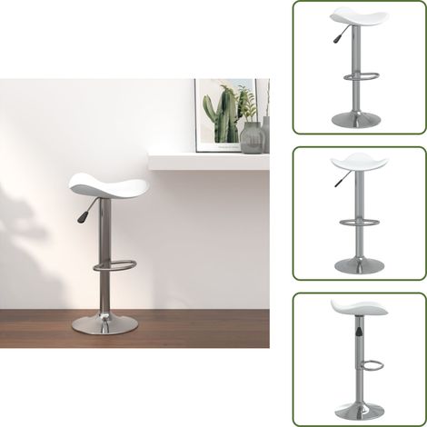 Tabouret de bar Blanc Acier chromé et cuir artificiel - Tabouret De Bar - Tabouret De Comptoir - Chaise De Bar - Chaise De Comptoir - Mobilier De Cuisine (1/5)