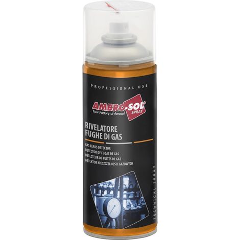 Ambro-Sol W507 Rivelatore Fughe di Gas, Individua Perdite di Gas o Aria Compressa, Non Infiammabile, può Essere Usato su Impianti, Bomboletta Spray in Banda Stagnata Riciclabile 400 ml (1/4)