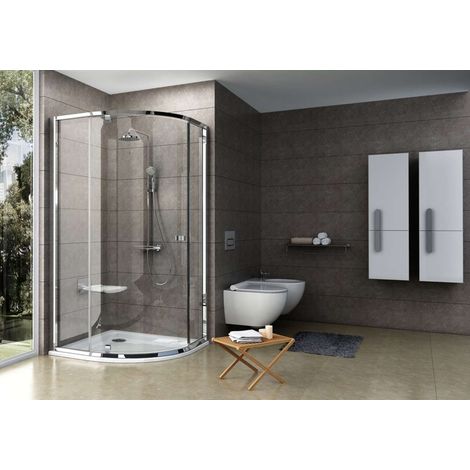 Ravak Pivot - Mampara de ducha redonda PSKK3-80, 77-80 cm, aluminio brillante/cristal transparente 37644C00Z1