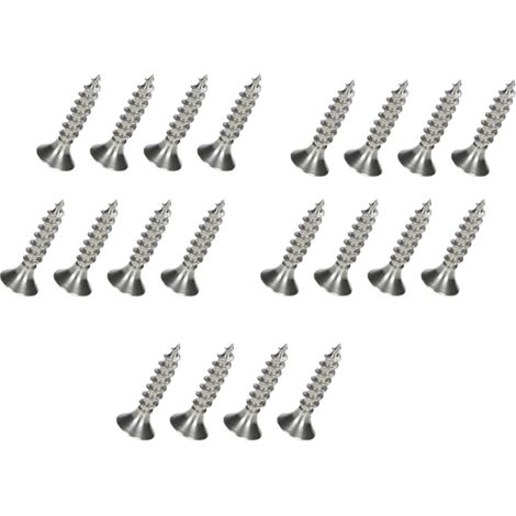 20 vis autotaraudeuses à tête fraisée cruciforme en acier inoxydable 304, vis à bois cruciformes M4x16 (1/4)