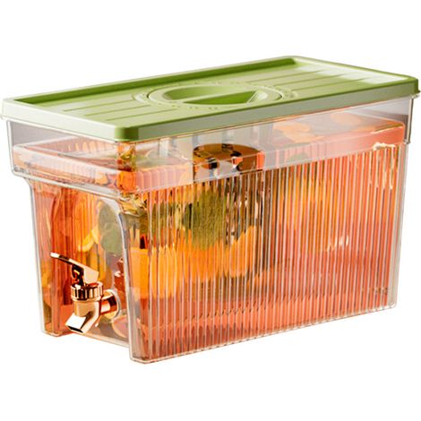 Bouilloire à eau froide avec robinet 3L PET avec filtre à eau pour réfrigérateur et distributeur de boissons, idéale pour la maison et les fêtes (vert). (1/5)