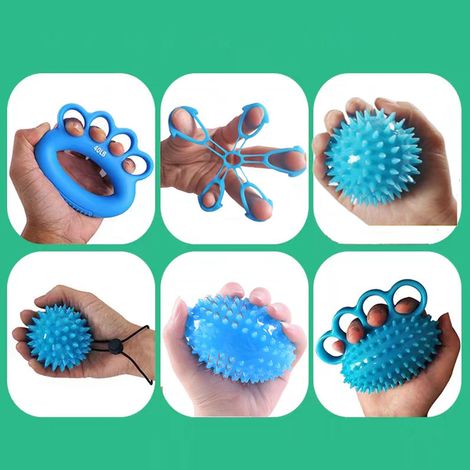 Balle d'exercice pour les mains en silicone, renforcement de la préhension, amélioration de la flexibilité, balle d'entraînement à presser pour soulager le stress des doigts (1/5)