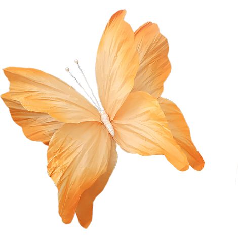 Papillon décoratif en papier 30 cm orange fini à la main décoration mariage vitrine artisanat créatif (1/5)