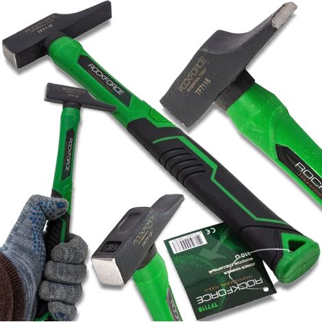 Martello da costruzione ergonomico ROCKFORCE per raddrizzare lamiere, 110 g