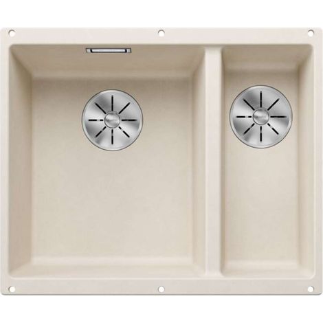 BLANCO Unterbaubecken SUBLINE 340/160-U Silgranit, InFino Softweiß Hauptbecken links
