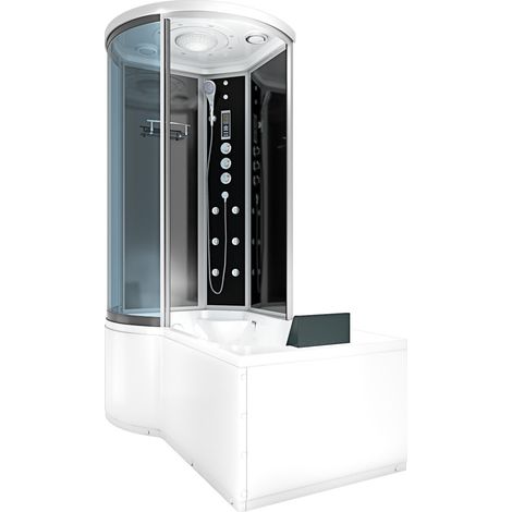 Kombination Badewanne Dusche K55-R33 Duschtempel 100x170 cm (1/5)