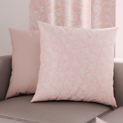 Lot de 2 Taies d'Oreillers 35x35 cm 100% Microfibre Hypoallergénique, Housse Oreiller Rectangulaire Dentelle Rose, Paquet de 2 (1/3)