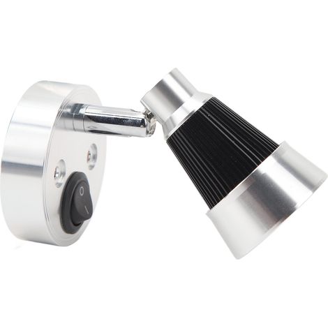 Lampe de chevet LED RV 12-24V Argent 3W 3000K Blanc chaud Lampe de lecture portable pour bateau Yacht Navire (1/5)