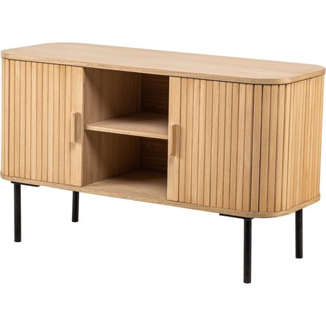 Nordlys - Meuble TV Scandinave Bois Massif 2 Portes (1/5)