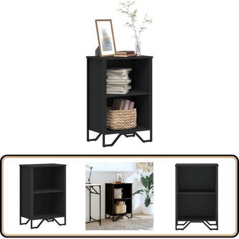 vidaXL Bibliothèque noir 50x31x74,5 cm bois d'ingénierie