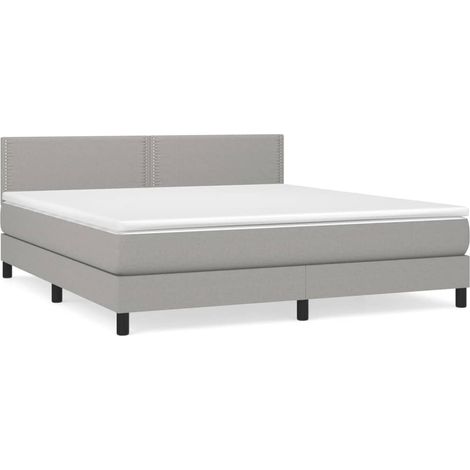 Maison Exclusive - Giroletto a Molle con Materasso Grigio Chiaro180x200 cm Tessuto