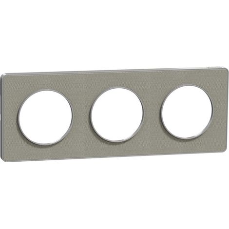 SCHNEIDER ODACE TOUCH PLAQUE TRIPLE KVADRAT PERLE AVEC LISERÉ ALUMINIUM - S530806KG (1/3)