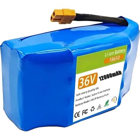 Pack de batterie lithium-ion, capacité de 12000mAh, configuration 36V, 12.0AHx1PCS (1/2)