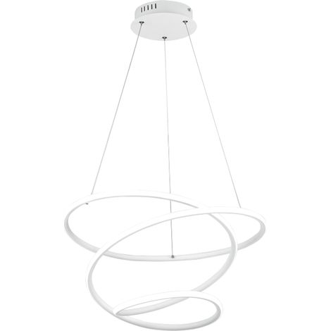Suspension LED moderne spiralée blanche mate 36W 4000K à 3 niveaux (1/3)