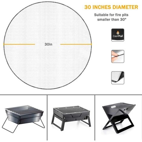 Tapis Ignifuge 30In, Tapis De Protection De Sol Tapis Cheminée, Tapis De Gril De Protection Anti-Feu Fire Pit Mat De Protector, Tapis De Barbecue, Protection De Sol Résistant À La Chaleur (1/4)