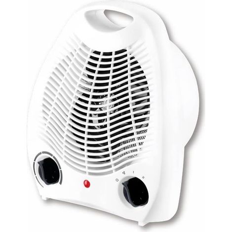 Calefactor eléctrico con ventilador, calefactor eléctrico, 1000W / 2000W, calefactor convector de aire caliente de 2 potencias con botón intuitivo, funcionamiento silencioso, portátil. (1/4)